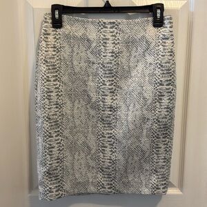 Ann Taylor Gray Snake Print Pencil Skirt
